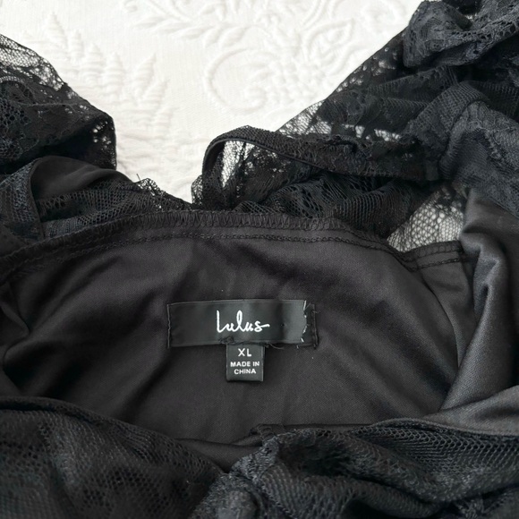 NWOT Lulus Black Long Sleeve Lace Button-Front Midi Dress XLarge - Picture 4 of 9